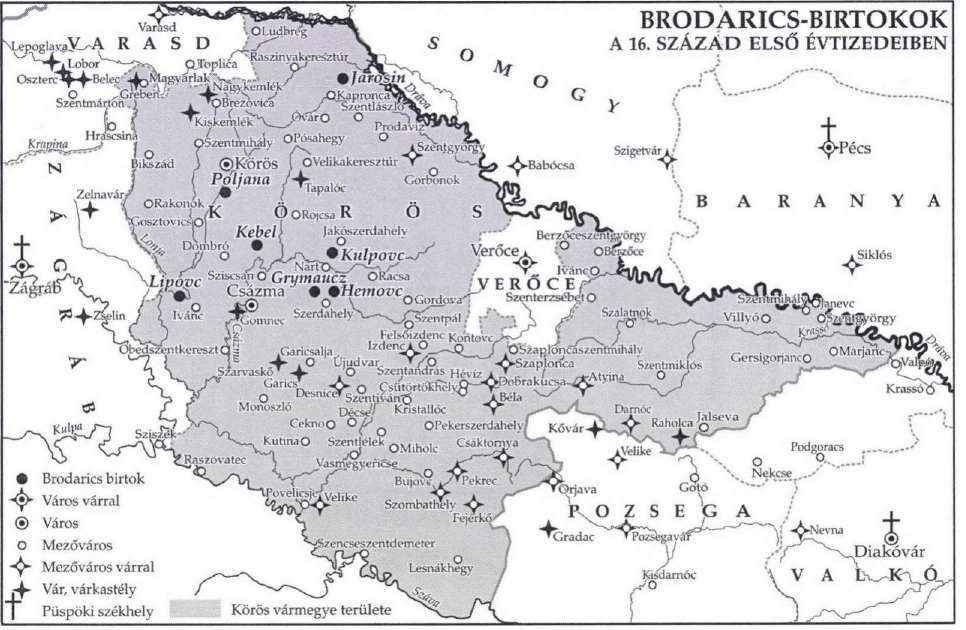 Posjedi Brodarića početkom 16. stoljeća